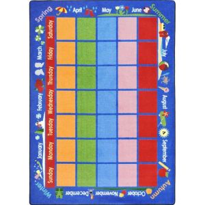 Joy Carpets Rugs Kid Essentials 1627-01 Celebrations Calendar Multi