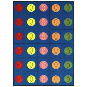 Joy Carpets Rugs Kid Essentials 1497-01 Circles & Symbols Multi