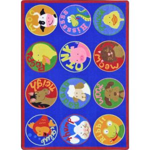 Joy Carpets Rugs Kid Essentials 1894-01 Creature Calls Multi