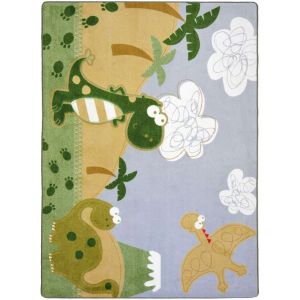 Joy Carpets Rugs Kid Essentials 1655-01 Dino Fun Multi