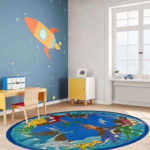 Joy Carpets Rugs Kid Essentials 2067-01 Dino Parade Multi