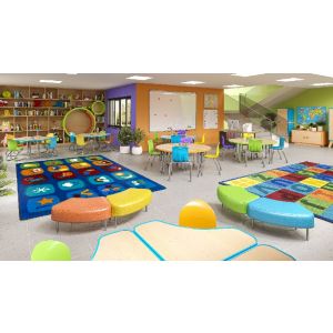 Joy Carpets Rugs Kid Essentials 2084-01 Discovery Blocks Multi