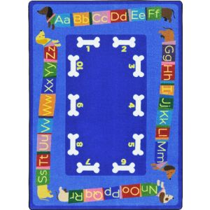 Joy Carpets Rugs Kid Essentials 1920-01 Doggone Good Alphabet Multi