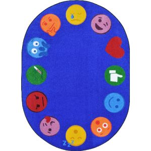 Joy Carpets Rugs Kid Essentials 1940-01 Emoji Edge Multi