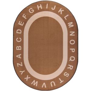 Joy Carpets Rugs Kid Essentials 1811-02 Endless Alphabet Mocha