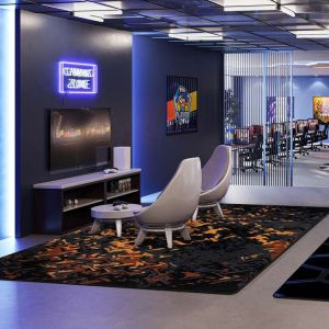 Joy Carpets Rugs Kid Essentials 2164-05 Eruption Tangerine