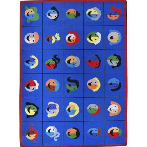 Joy Carpets Rugs Kid Essentials 1808-01 Faces & Places Multi