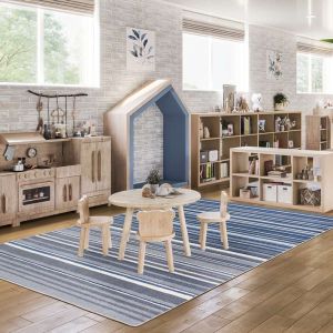 Joy Carpets Rugs Kid Essentials 2166-02 Fine Line Marine