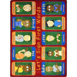 Joy Carpets Rugs Kid Essentials 1435-01 First Signs Multi