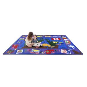 Joy Carpets Rugs Kid Essentials 1455-01 Flags of Canada Multi