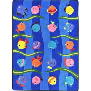 Joy Carpets Rugs Kid Essentials 1798-01 Friendly Fish Multi