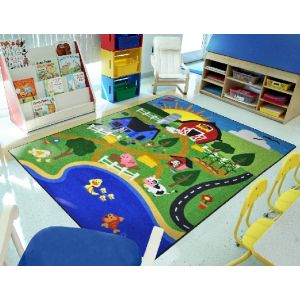 Joy Carpets Rugs Kid Essentials 1887-01 Happy Farm Multi