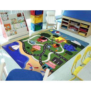 Joy Carpets Rugs Kid Essentials 1868-01 Happy Town Multi