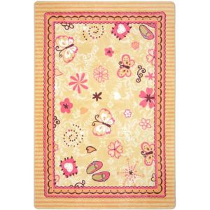 Joy Carpets Rugs Kid Essentials 1653-01 Hearts & Flowers Multi