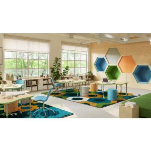 Joy Carpets Rugs Kid Essentials 2069-01 Hexed Citrus