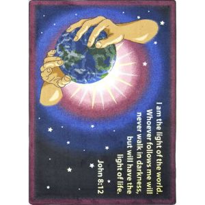 Joy Carpets Rugs Kid Essentials 1606-01 I Am The Light Multi