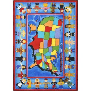 Joy Carpets Rugs Kid Essentials 1580-01 I'm An American Multi