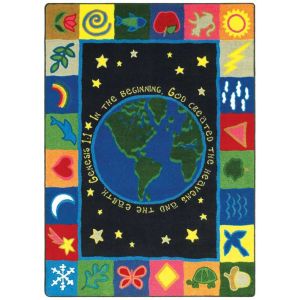 Joy Carpets Rugs Kid Essentials 1496-01 In the Beginning Multi