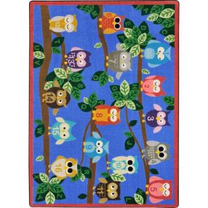 Joy Carpets Rugs Kid Essentials 1863-01 It's A Hoot Multi