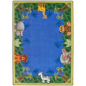 Joy Carpets Rugs Kid Essentials 1579-01 Jungle Friends Multi