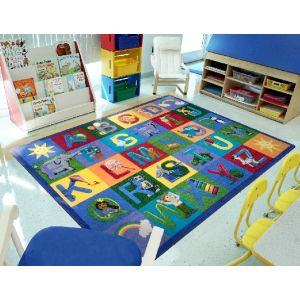Joy Carpets Rugs Kid Essentials 1926-01 Learning Letter Sounds Multi