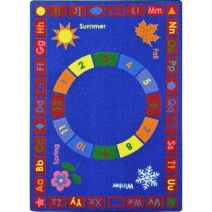 Joy Carpets Rugs Kid Essentials 1921-01 Learning Time Multi
