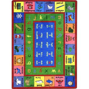 Joy Carpets Rugs Kid Essentials 1427-01 LenguaLink (French) Multi