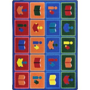 Joy Carpets Rugs Kid Essentials 1785-01 Library Blocks Multi