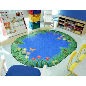 Joy Carpets Rugs Kid Essentials 1961-01 Merry Meadows Blue