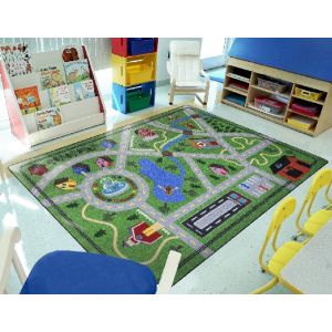 Joy Carpets Rugs Kid Essentials 1807-01 Neighborhood Explorer Multi