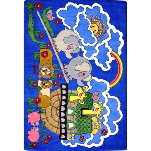 Joy Carpets Rugs Kid Essentials 1409-01 Noah's Ark Multi