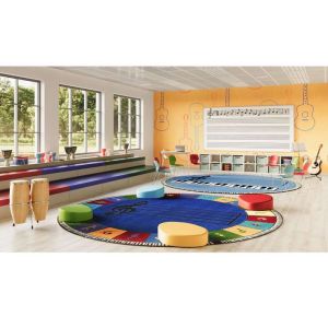 Joy Carpets Rugs Kid Essentials 1462-01 Note Worthy (Elementary) Multi