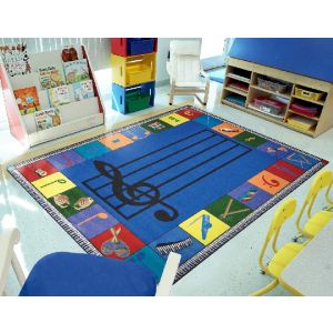 Joy Carpets Rugs Kid Essentials 1462-02 Note Worthy (Preschool) Multi