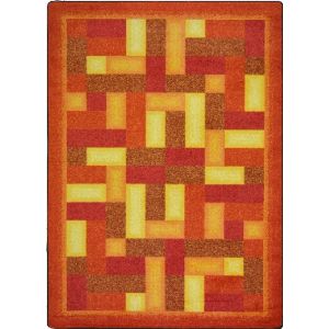 Joy Carpets Rugs Kid Essentials 1712-01 Off Beat Orange