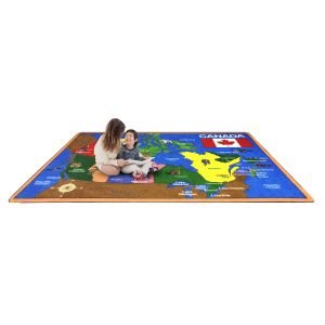 Joy Carpets Rugs Kid Essentials 1426-01 Oh Canada Multi