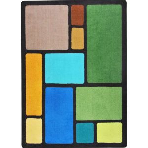 Joy Carpets Rugs Kid Essentials 1800-02 Our Block Earthtone