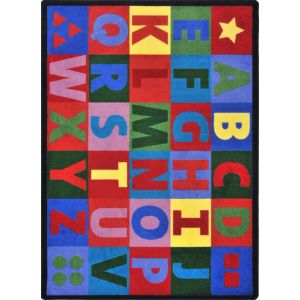 Joy Carpets Rugs Kid Essentials 1742-01 Oversize Alphabet Multi