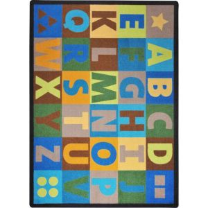 Joy Carpets Rugs Kid Essentials 1742-02 Oversize Alphabet Earthtone