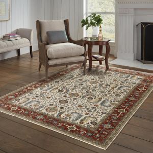 Oriental Weavers Rugs ABERDEEN ABERD 144d Ivory/ Red