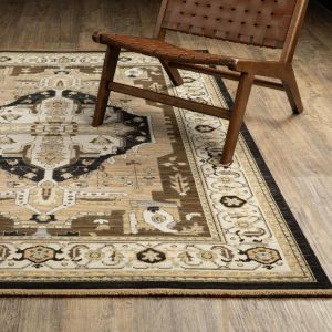 Oriental Weavers Rugs ACACIA ACACI aca08 Tan/ Black