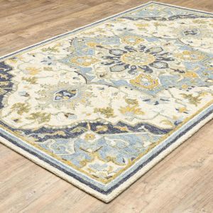 Oriental Weavers Rugs ALFRESCO ALFRE 28402 Blue/ Ivory