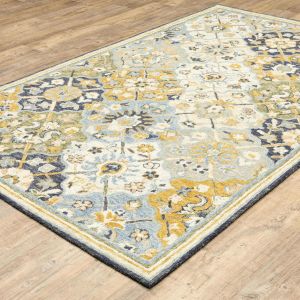 Oriental Weavers Rugs ALFRESCO ALFRE 28406 Blue/ Gold