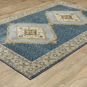 Oriental Weavers Rugs ANDORRA ANR 2430a Blue/ Gold