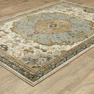 Oriental Weavers Rugs ANDORRA ANR 2451b Ivory/ Blue