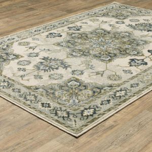 Oriental Weavers Rugs BRANSON BRANS br04b Ivory/ Blue