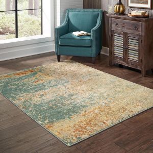 Oriental Weavers Rugs CARSON CARSO 9654b Blue/ Orange