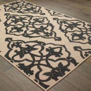 Oriental Weavers Rugs CAYMAN CAY 1b Sand/ Charcoal
