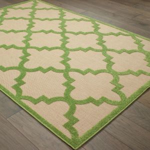 Oriental Weavers Rugs CAYMAN CAY 660f Sand/ Green
