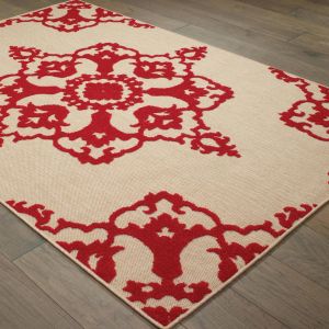 Oriental Weavers Rugs CAYMAN CAY 97r Sand/ Red