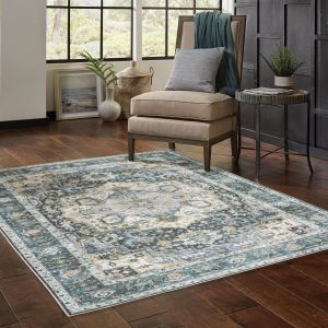 Oriental Weavers Rugs CHARLESTON CHARL cha01 Blue/ Ivory